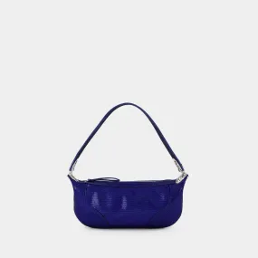 Mini Amira Hobo Bag - By Far - Blue - Leather