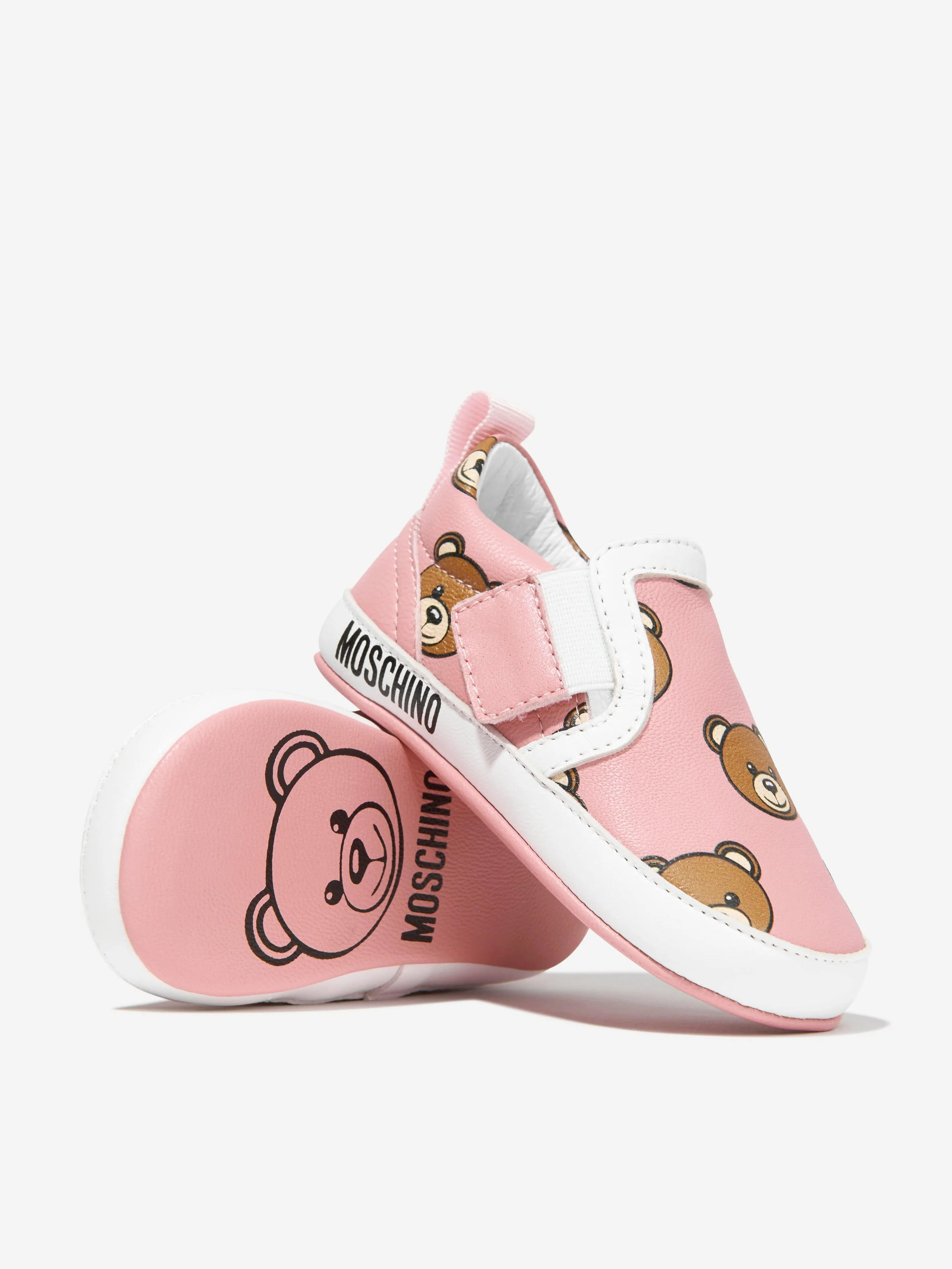 Moschino Baby Boys Leather Bear Slip On Trainers