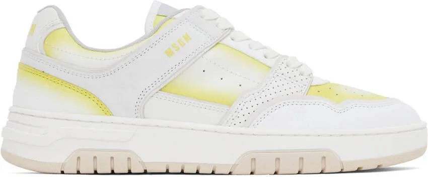 MSGM White & Yellow Scrapa UOMO Sneakers