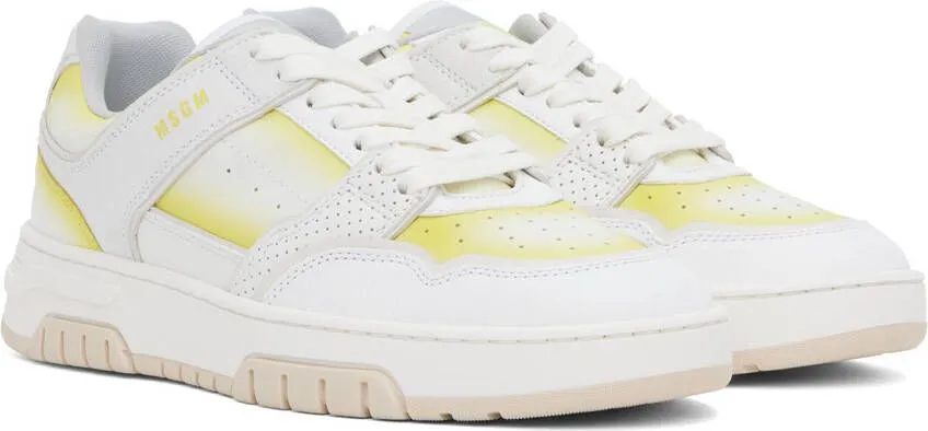 MSGM White & Yellow Scrapa UOMO Sneakers