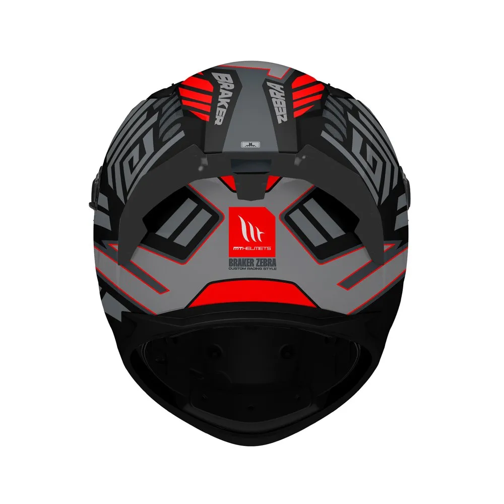 MT Braker Zebra Helmet - Black/Red