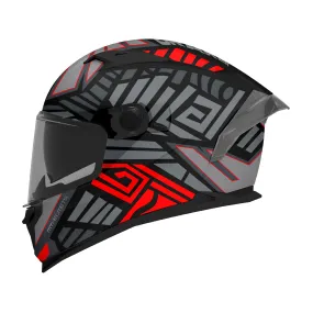 MT Braker Zebra Helmet - Black/Red