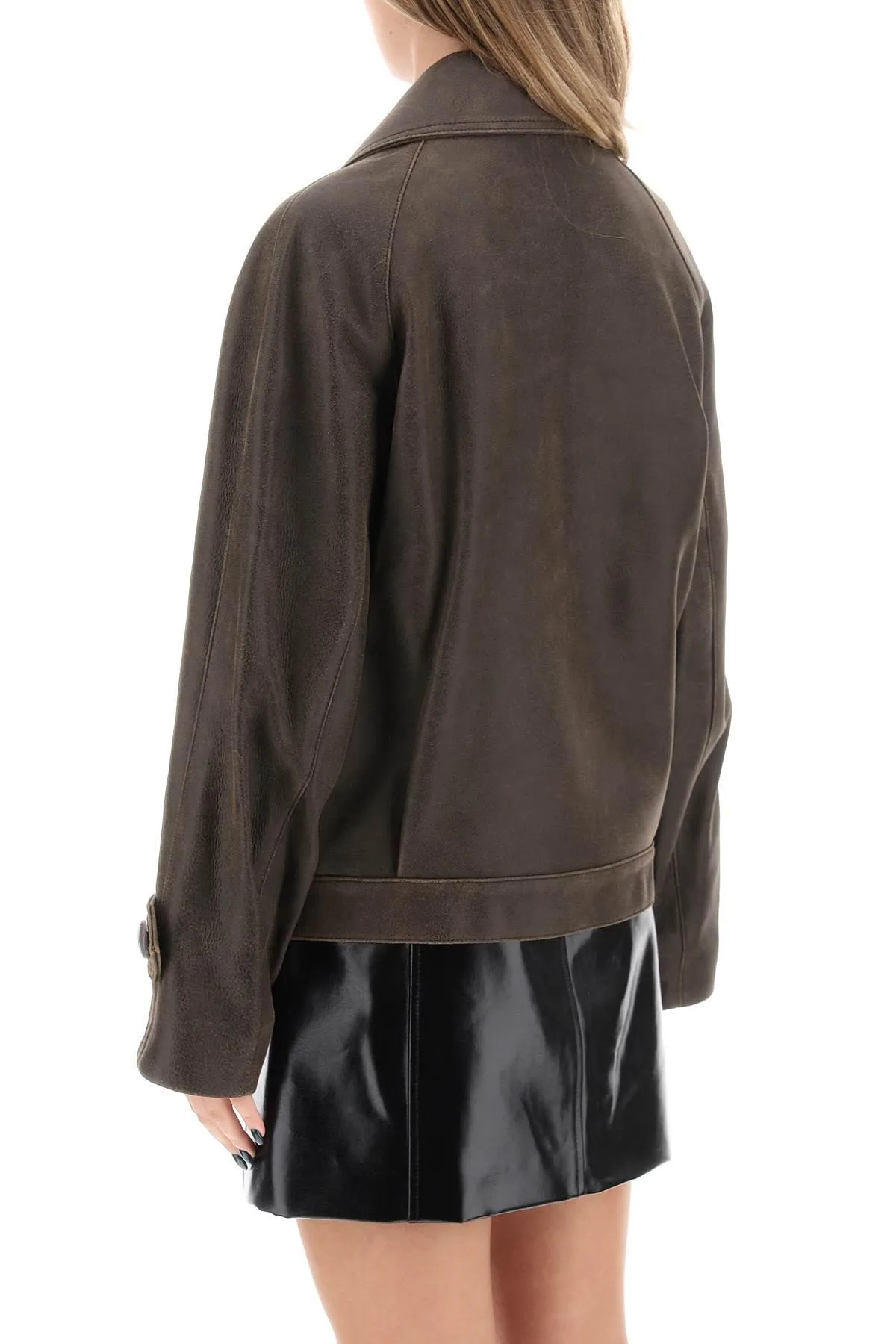 Mvp Wardrobe    Mvp Wardrobe Solferino Jacket In Vintage Effect Leather