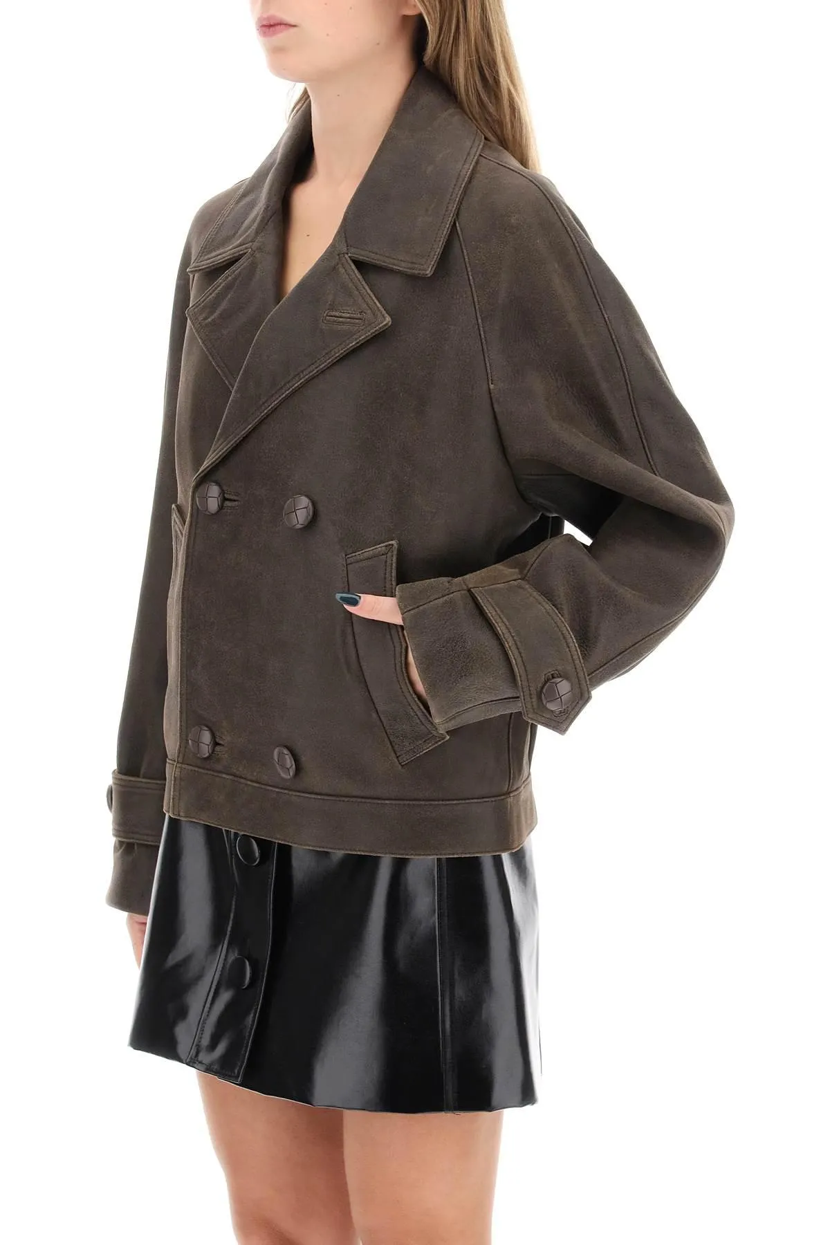 Mvp Wardrobe    Mvp Wardrobe Solferino Jacket In Vintage Effect Leather