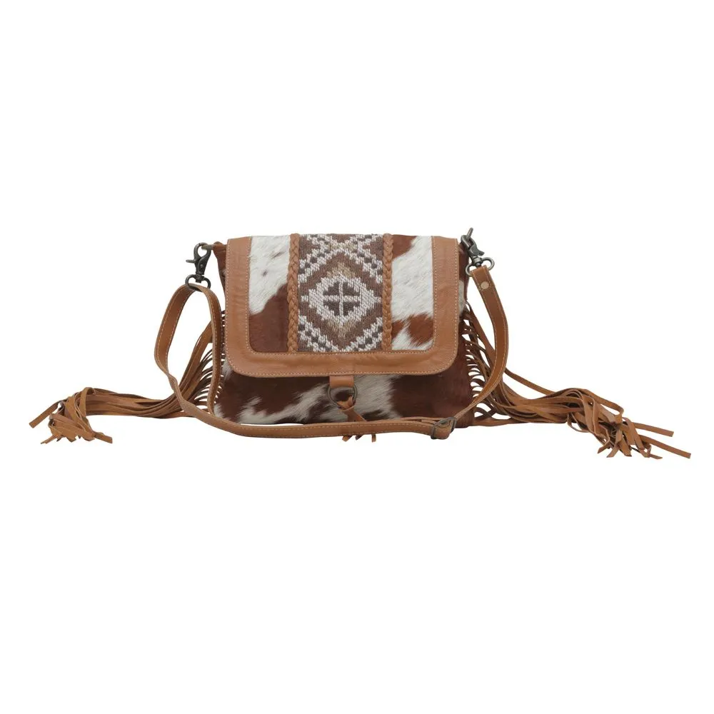 Myra Elisa Fringe Leather and Hairon Bag