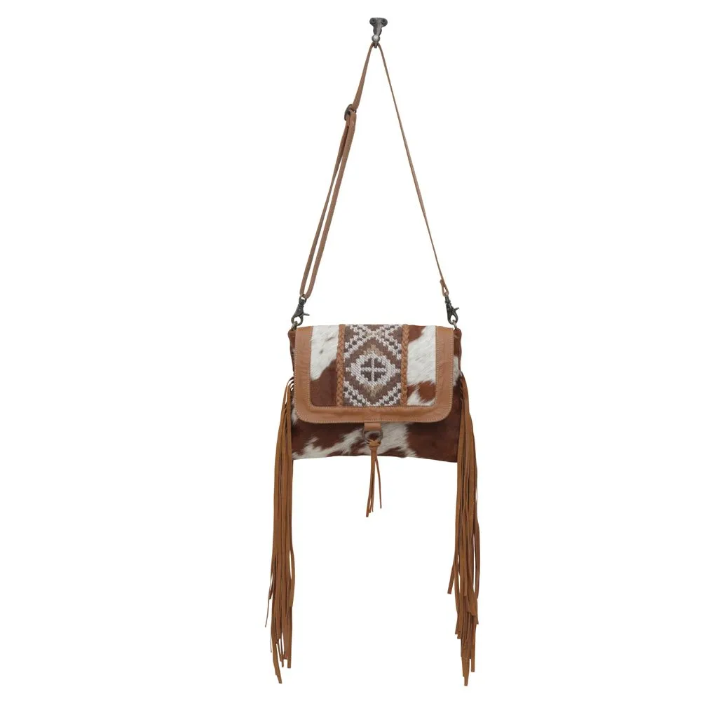 Myra Elisa Fringe Leather and Hairon Bag