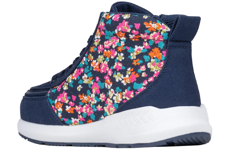 Navy Floral BILLY Goat Classic High Top AFO-Friendly Shoes