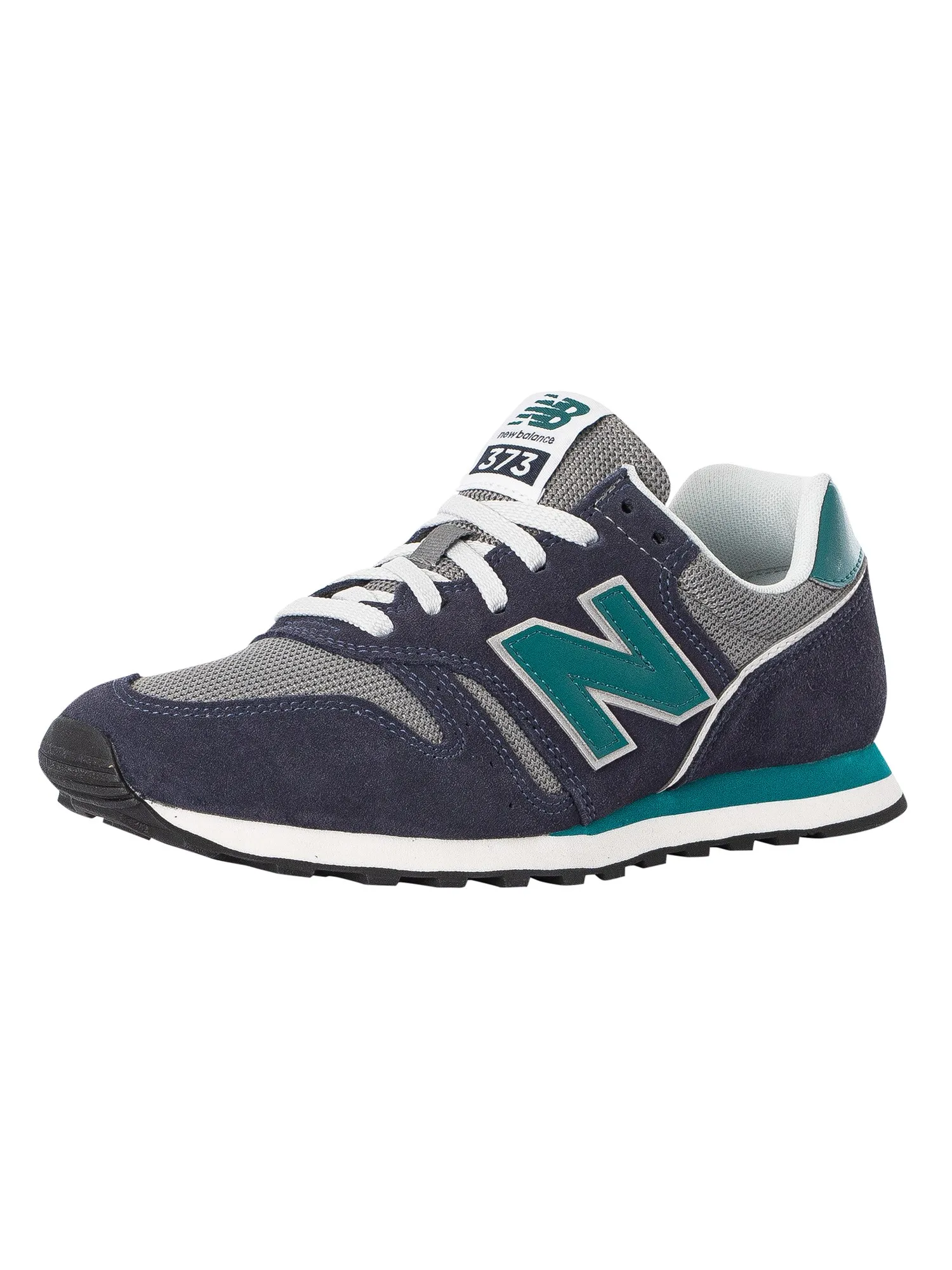 New Balance 373 Suede Trainers - Navy/Green