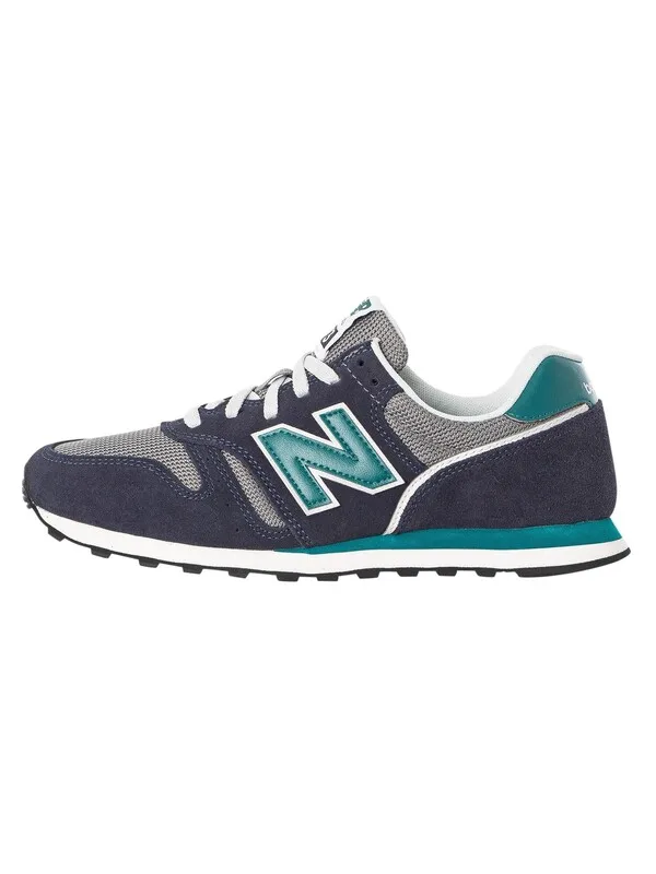 New Balance 373 Suede Trainers - Navy/Green