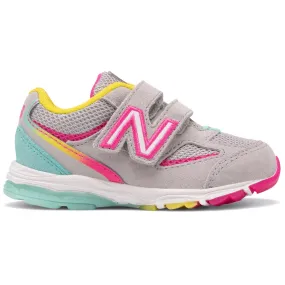 New Balance Toddler 888 v2 Grey with Rainbow Hook & Loop