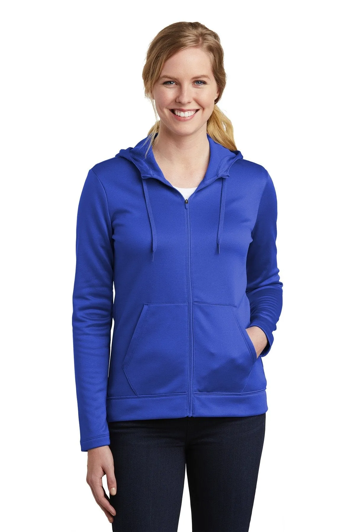 Nike Ladies ThermaFIT FullZip Fleece Company Logo Hoodie NKAH6264 Game Royal