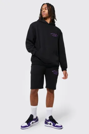 Oversized Edition Man Hooded Short Tracksuit | boohooMAN UK