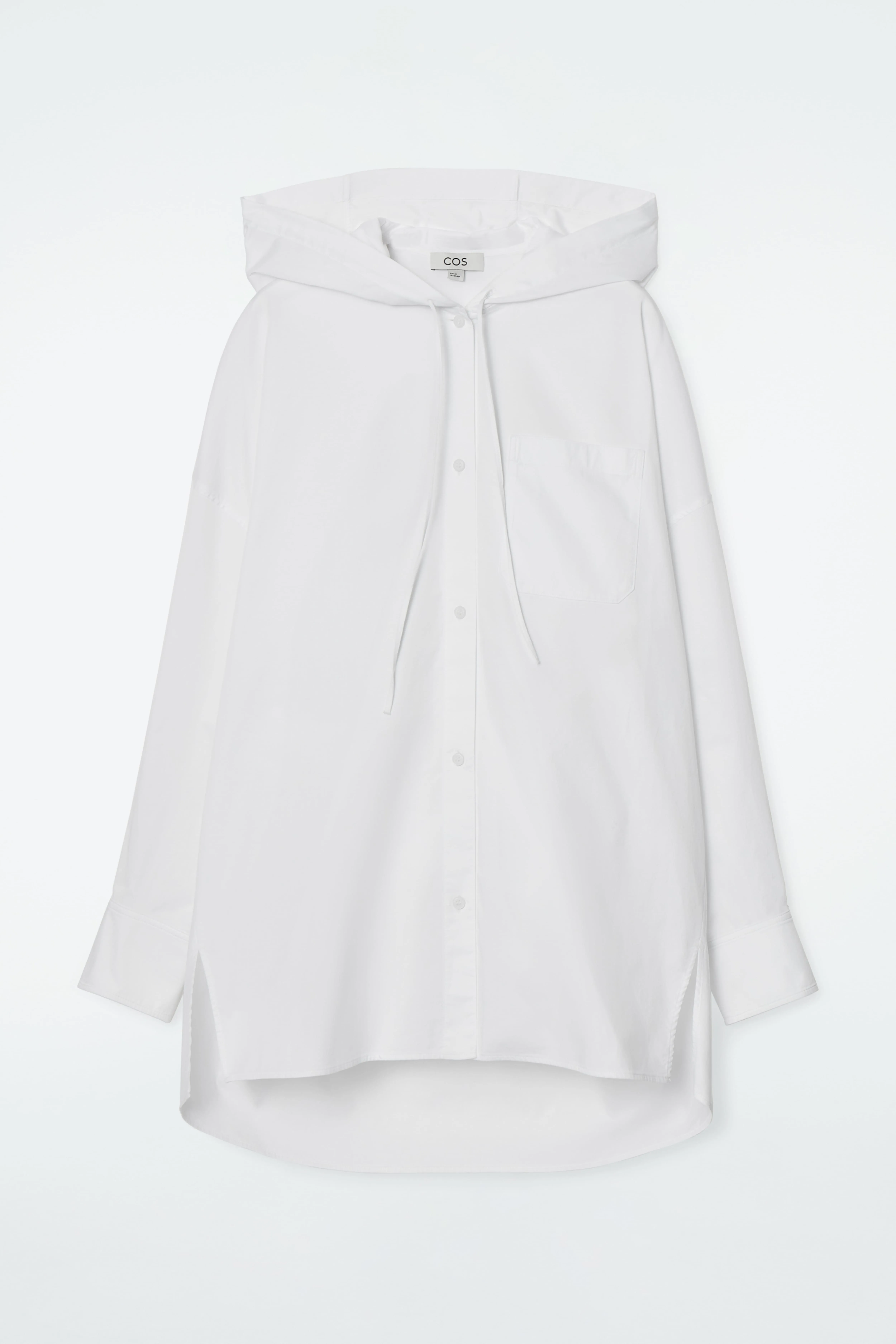 OVERSIZED HOODED SHIRT - Long sleeve - Regular length - WHITE - Ladies | H&M GB