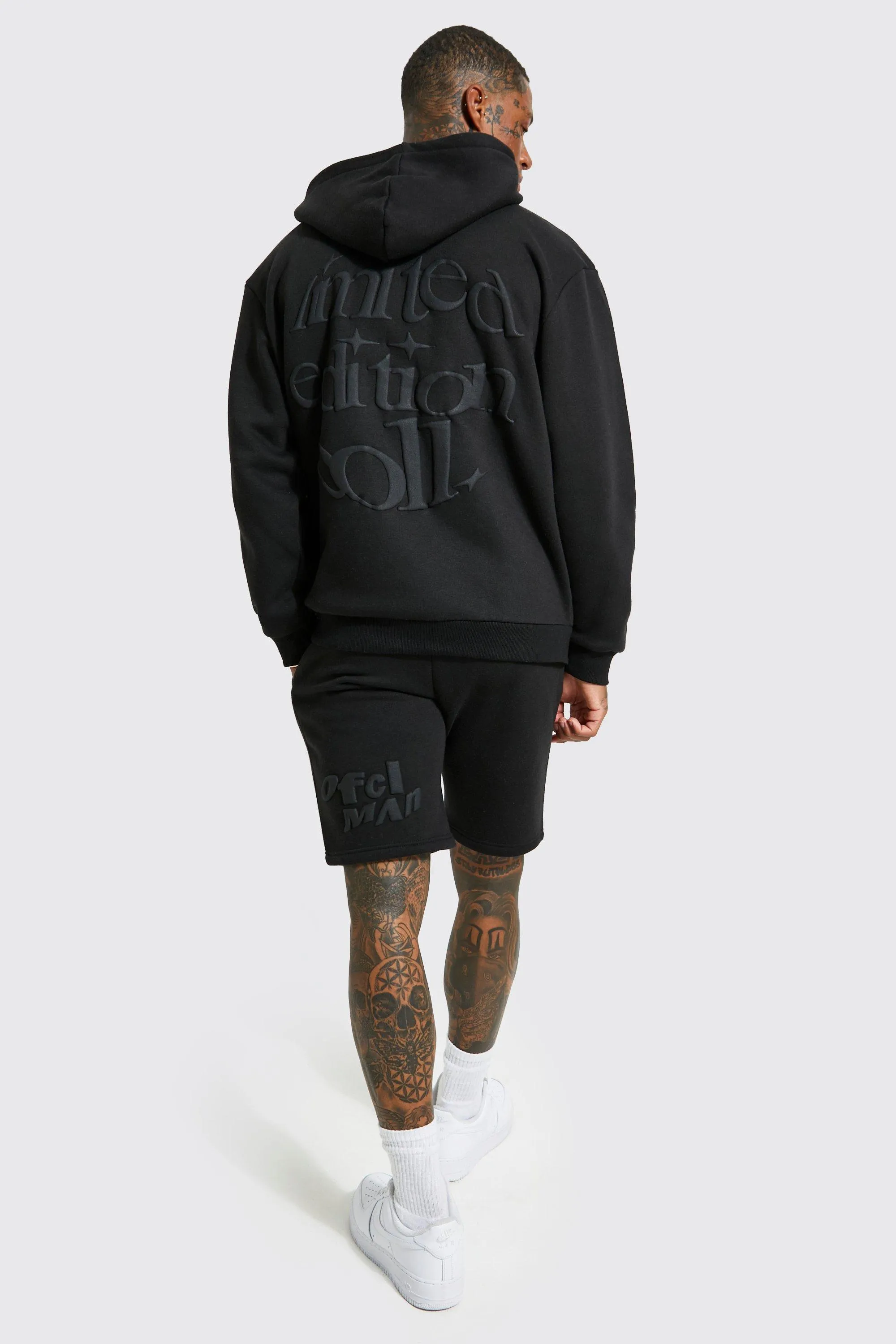 Oversized Limited Edtn Hooded Short Tracksuit | boohooMAN UK