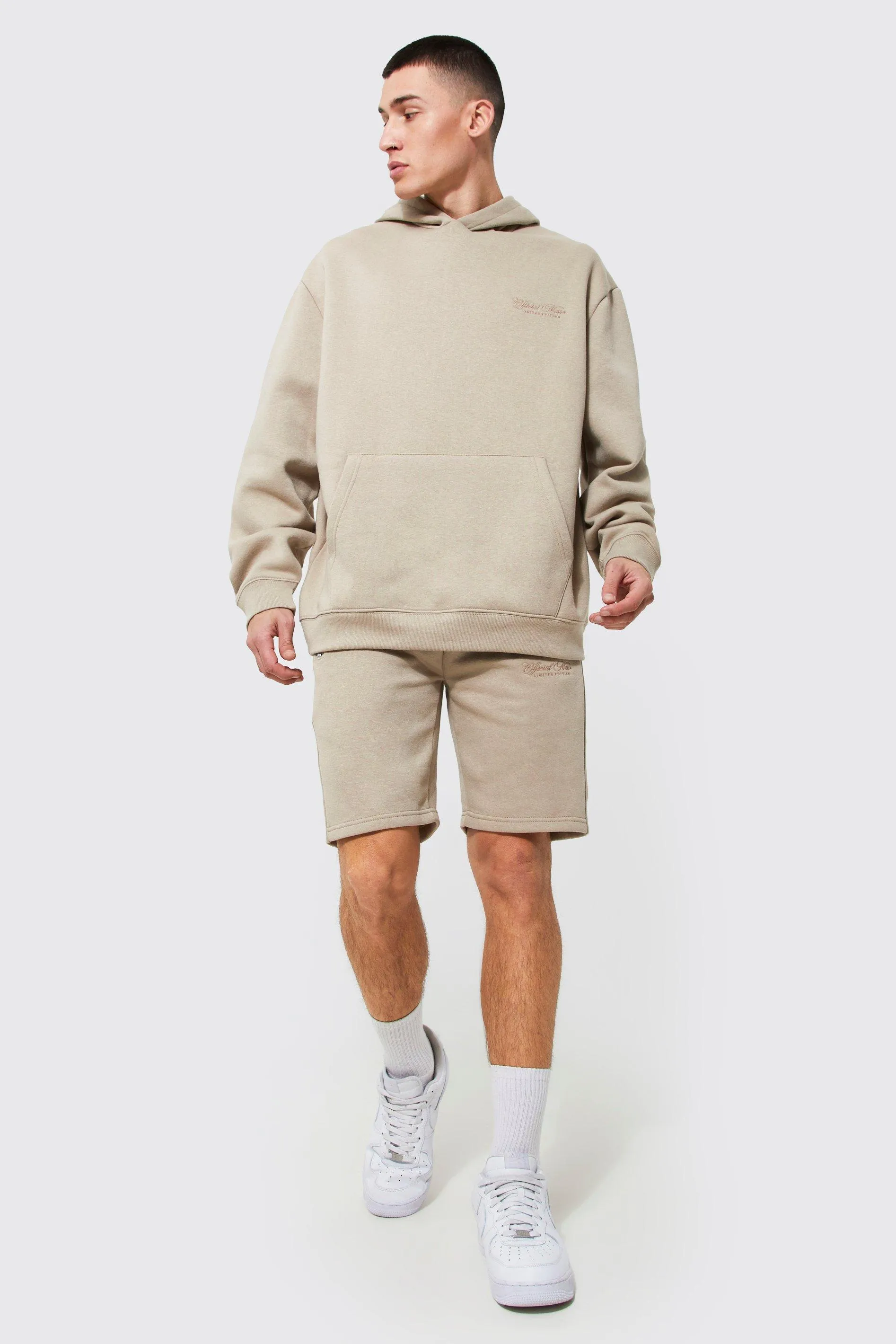 Oversized Man Panel Hooded Short Tracksuit | boohooMAN UK