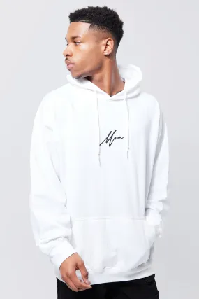 Oversized Man Signature Over The Head Hoodie | boohooMAN UK