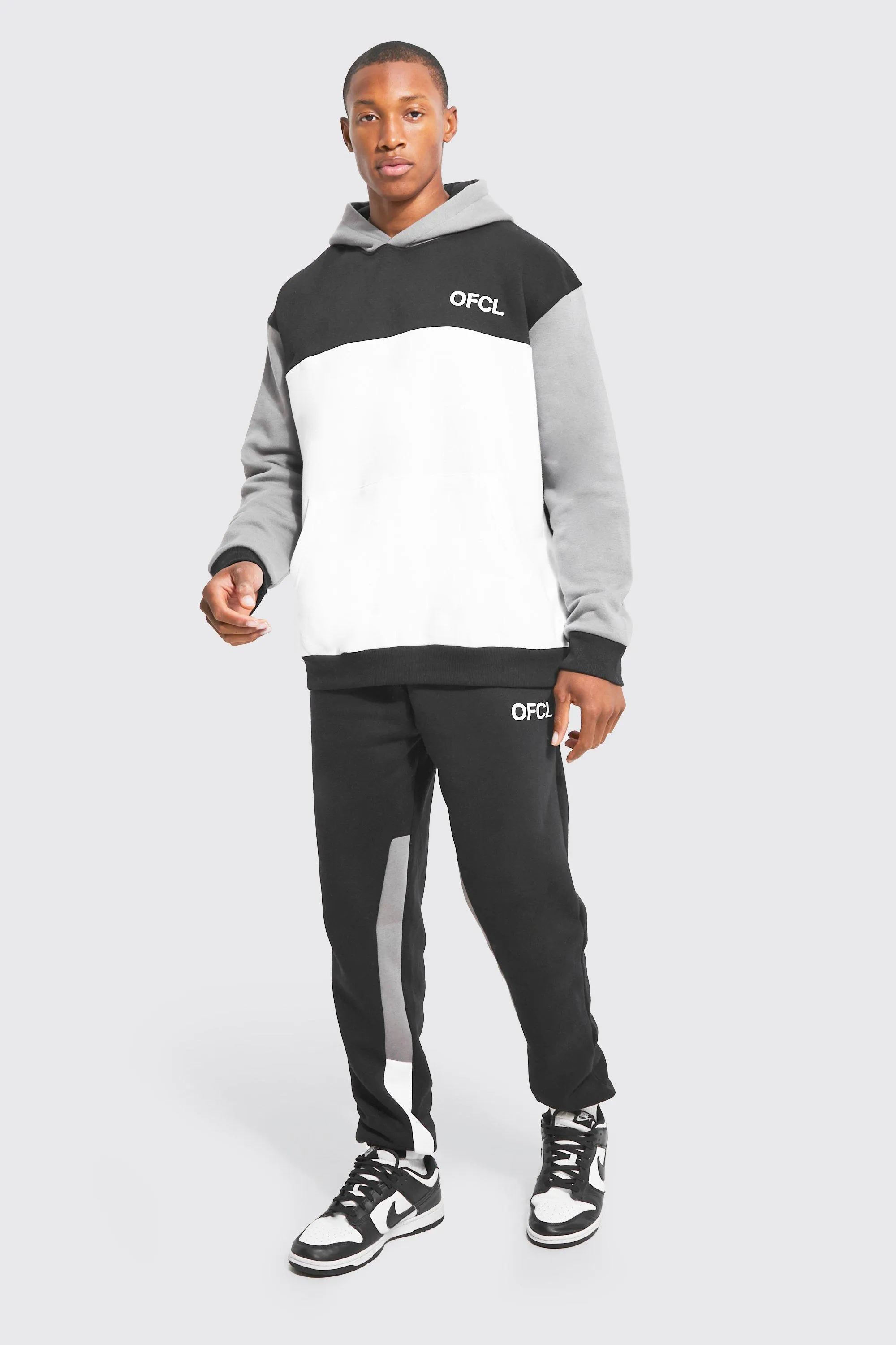 Oversized Ofcl Colour Block Hooded Tracksuit | boohooMAN UK