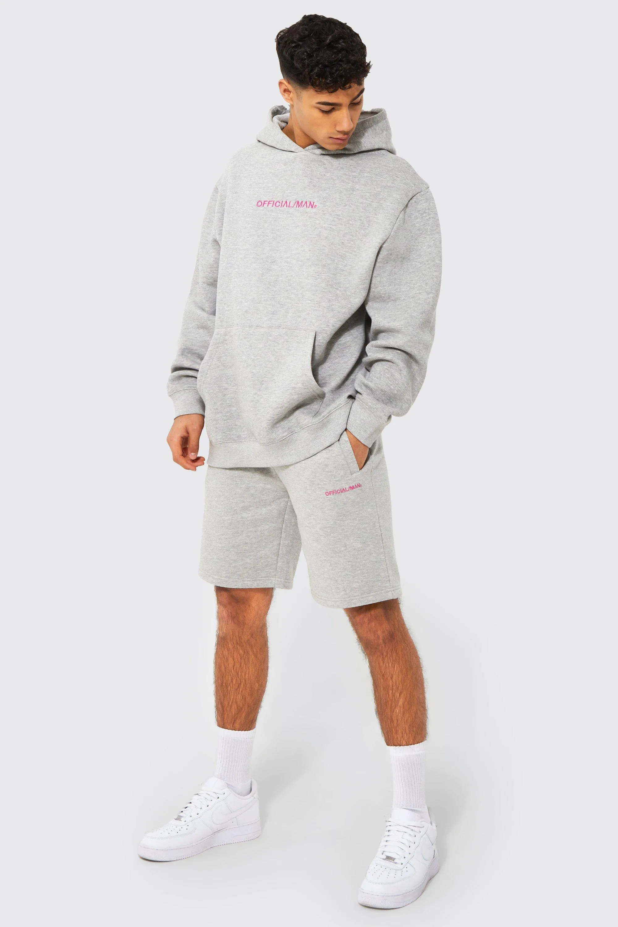 Oversized Official Man Hooded Short Tracksuit 1 | boohooMAN UK