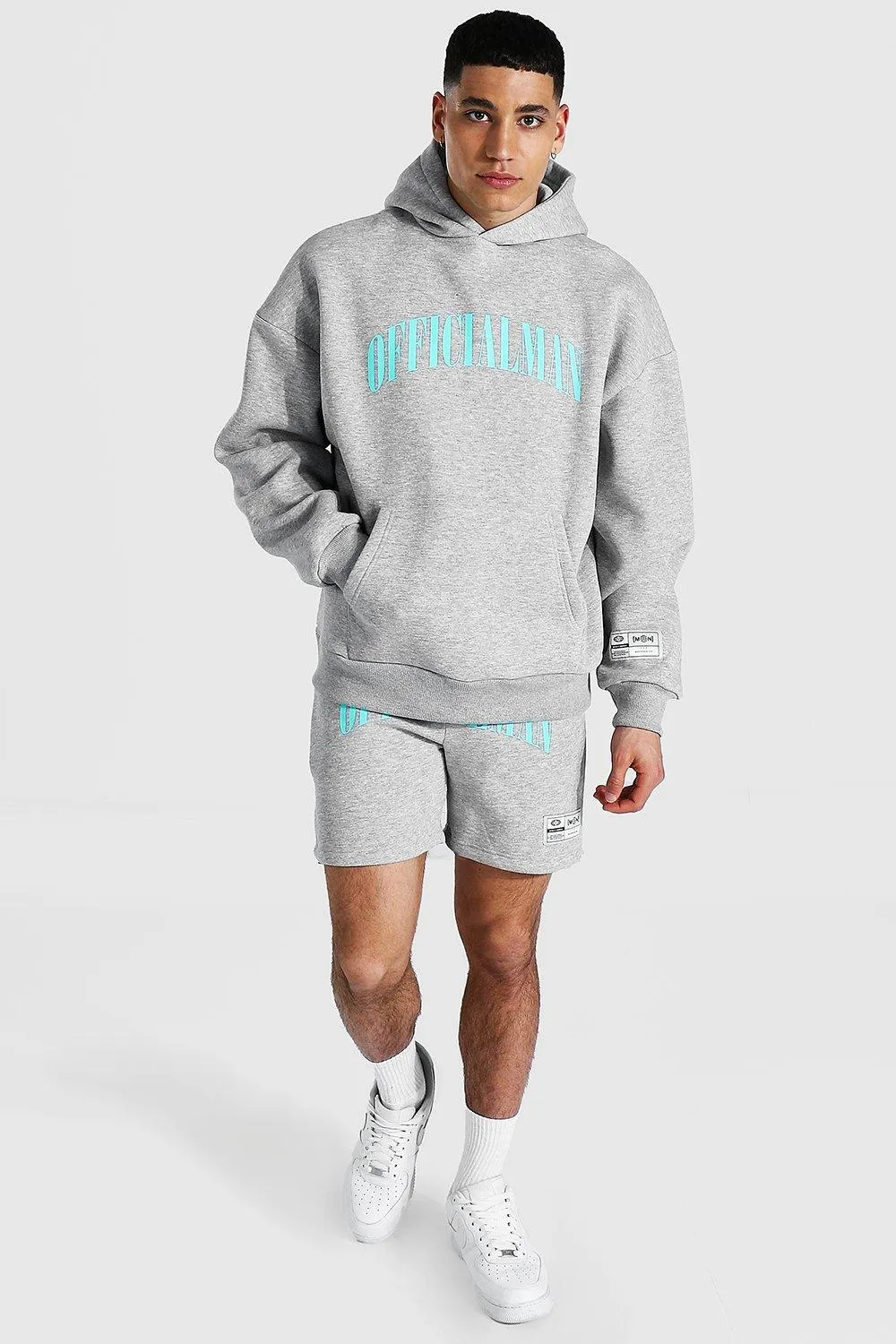 Oversized Official Man Short Hooded Tracksuit | boohooMAN UK