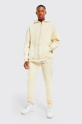 Oversized Original Man Zip Hooded Tracksuit | boohooMAN UK