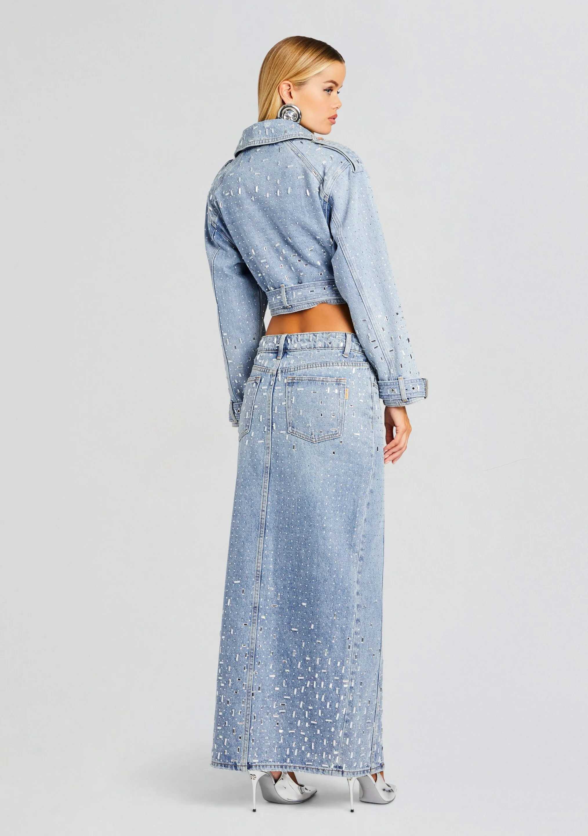 Palermo Embellished Denim Skirt