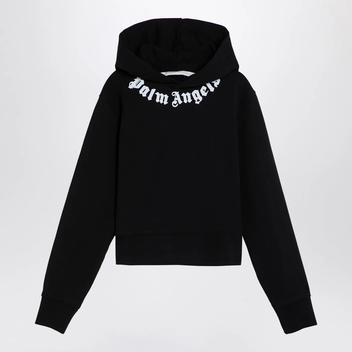 Palm Angels    Palm Angels Black Cotton Hoodie With Logo