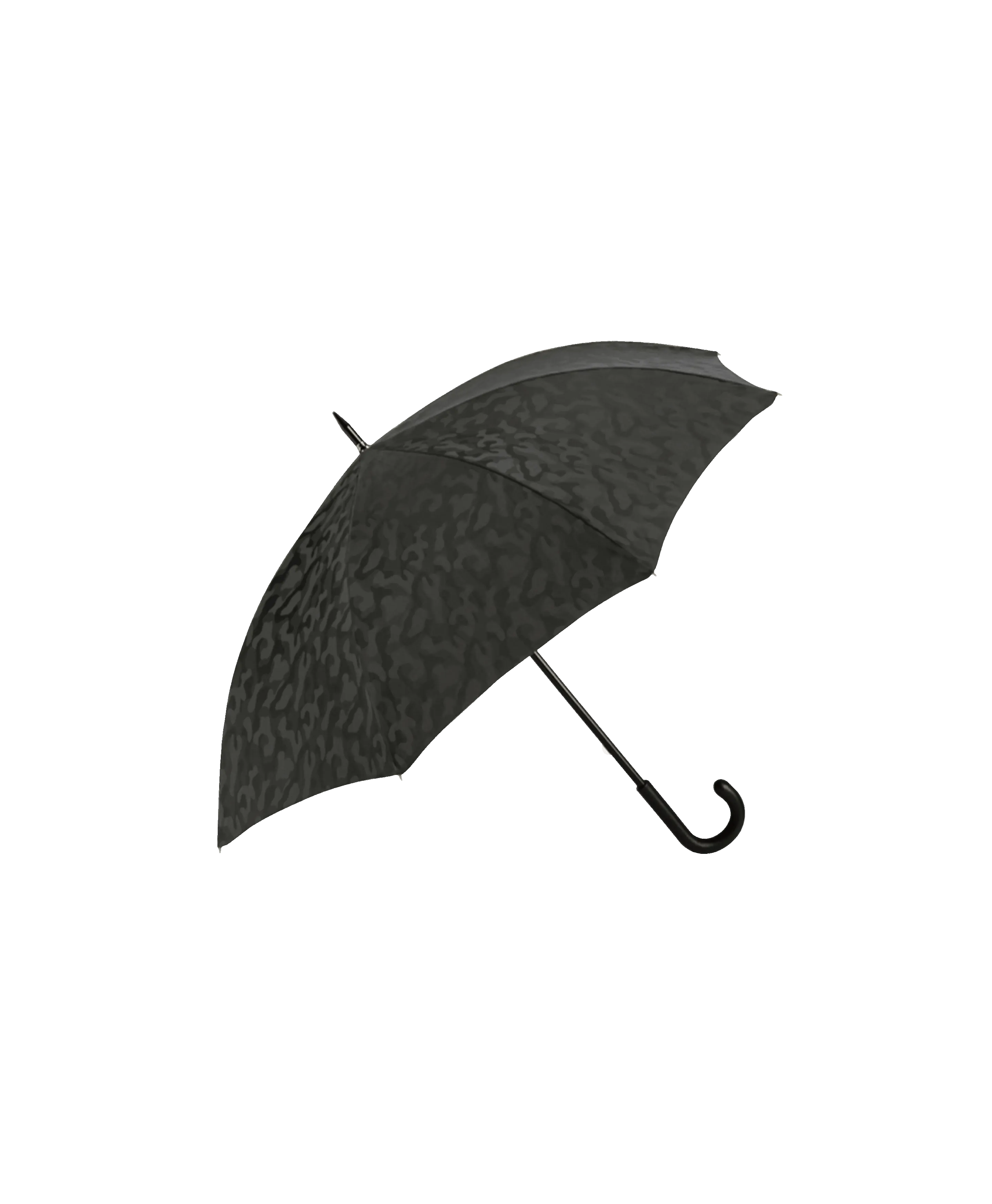 Passotti Ombrelli Black Camouflage Umbrella With Black Padded Leather Handle | He Spoke Style