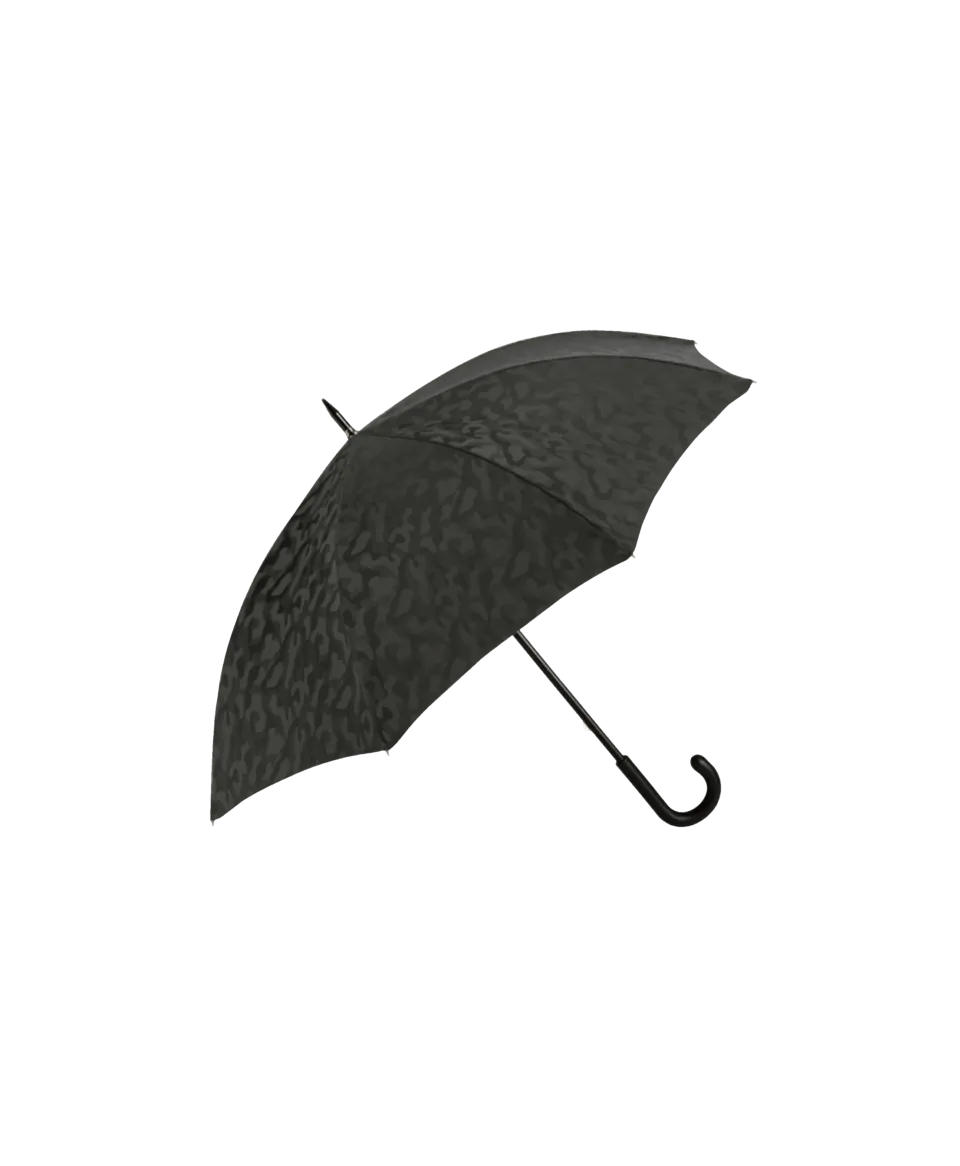 Passotti Ombrelli Black Camouflage Umbrella With Black Padded Leather Handle | He Spoke Style