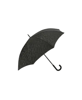 Passotti Ombrelli Black Camouflage Umbrella With Black Padded Leather Handle | He Spoke Style