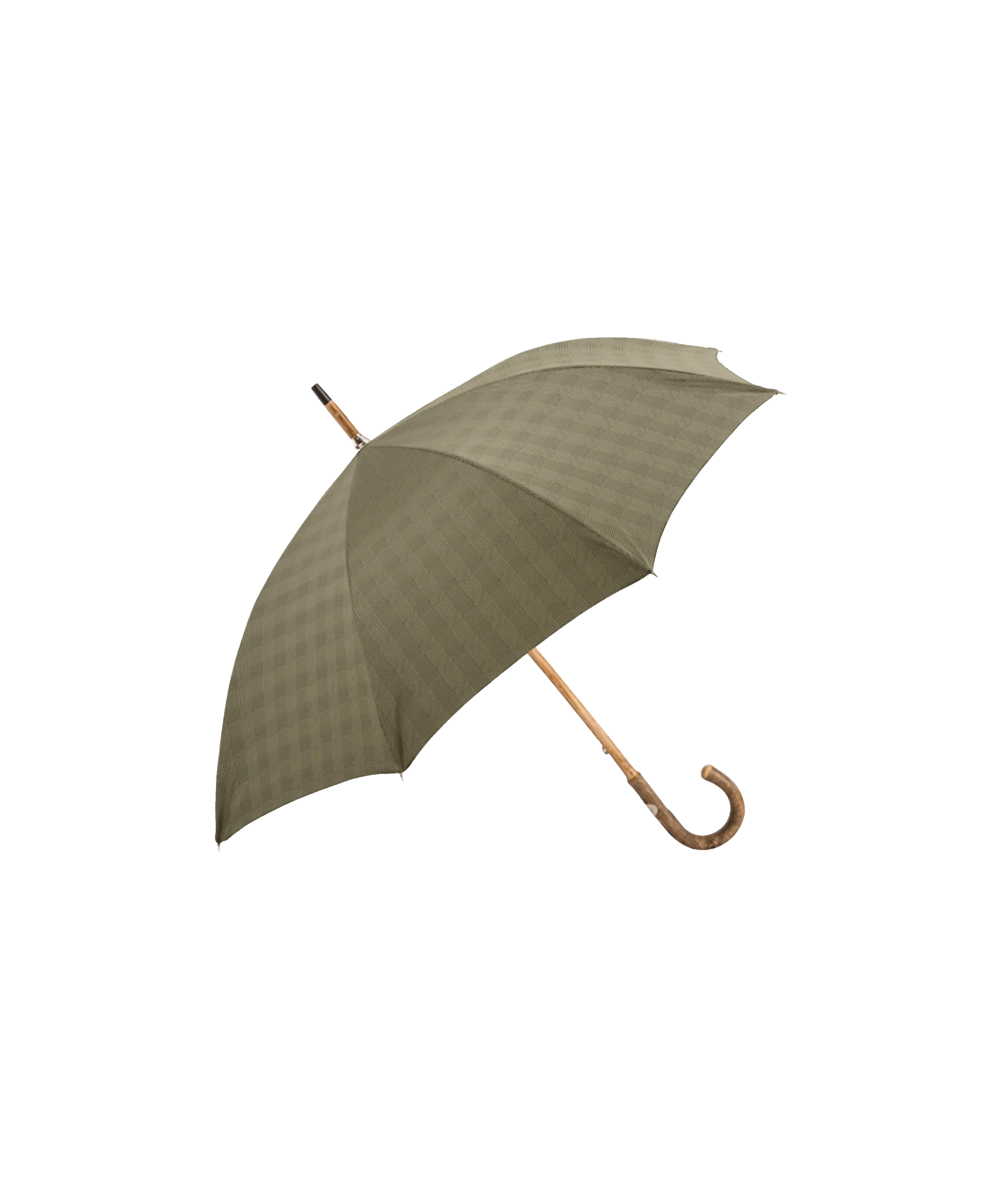 Passotti Ombrelli Brown Glen Check Umbrella With Solid Ash Shaft & Knob End | He Spoke Style