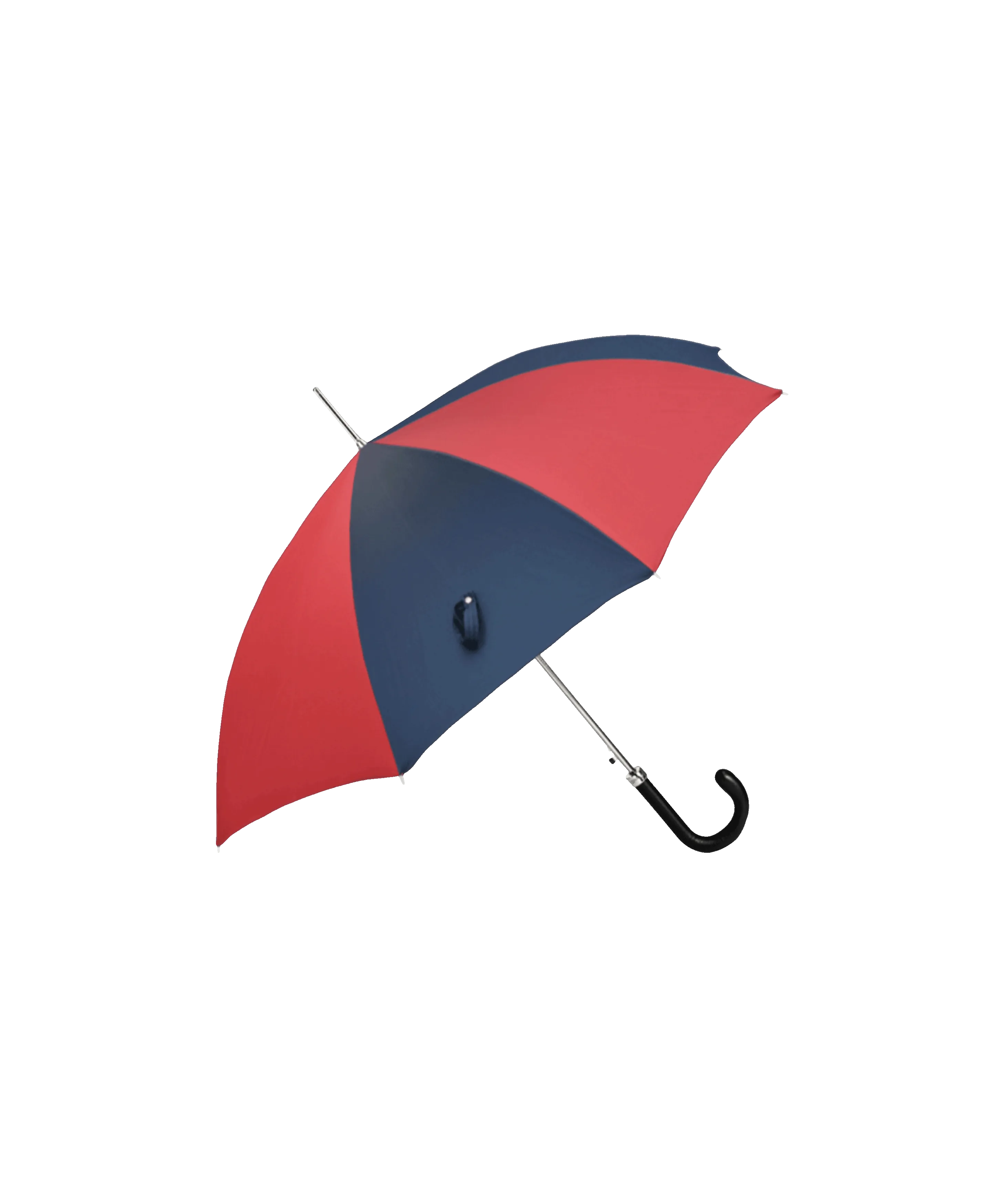 Passotti Ombrelli Red And Navy Panel Umbrella With Navy Padded Leather Handle | He Spoke Style