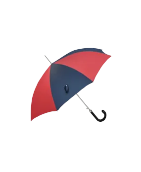 Passotti Ombrelli Red And Navy Panel Umbrella With Navy Padded Leather Handle | He Spoke Style