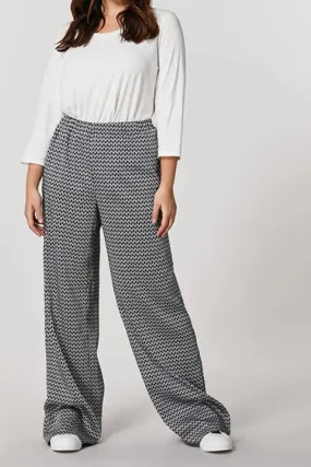 Persona (by Marina Rinaldi) ROTA GRAPHIC PRINT TWILL TROUSERS