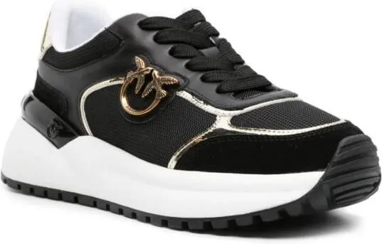 PINKO Love Birds leather sneakers Black