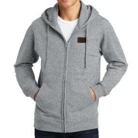 Port & Company Fan Favorite Fleece Full-Zip Hooded Sweatshirt- Pleather Mono Patch