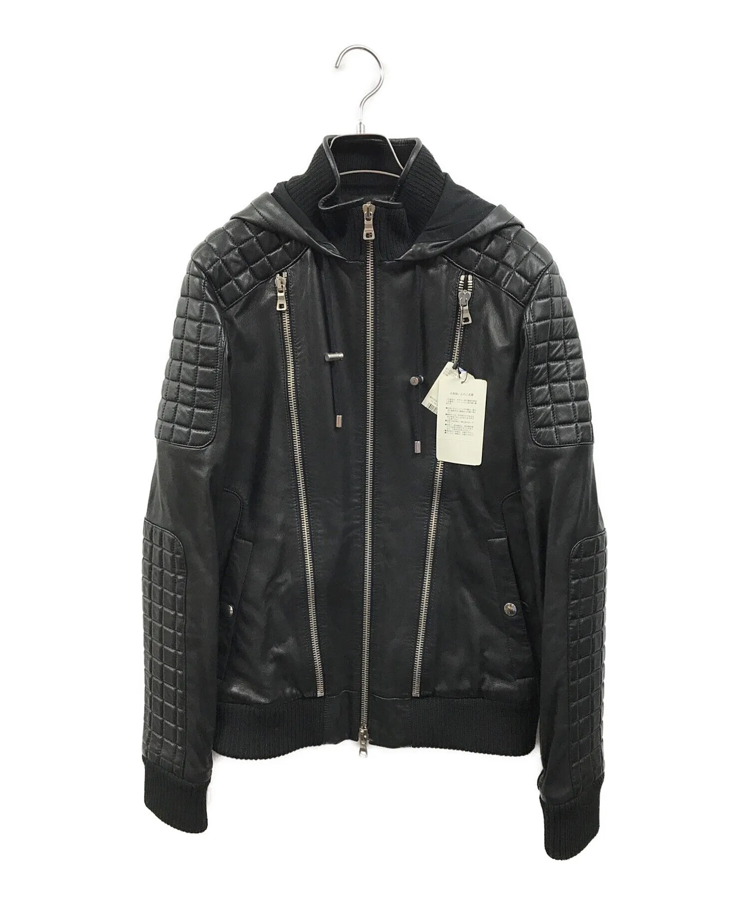 [Pre-owned] BALMAIN 16SS 3-Zip Leather Biker Jacket S6HC895D399