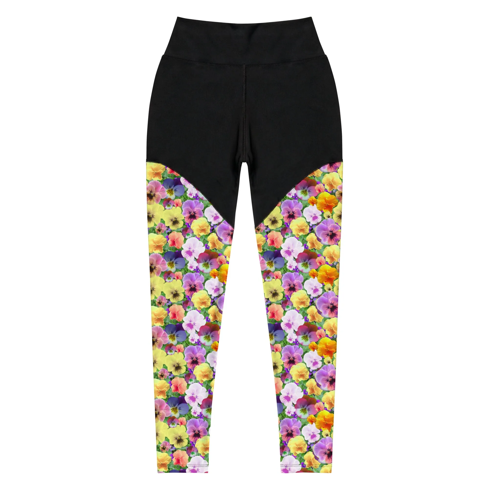 Pretty Pansies Sports Leggings