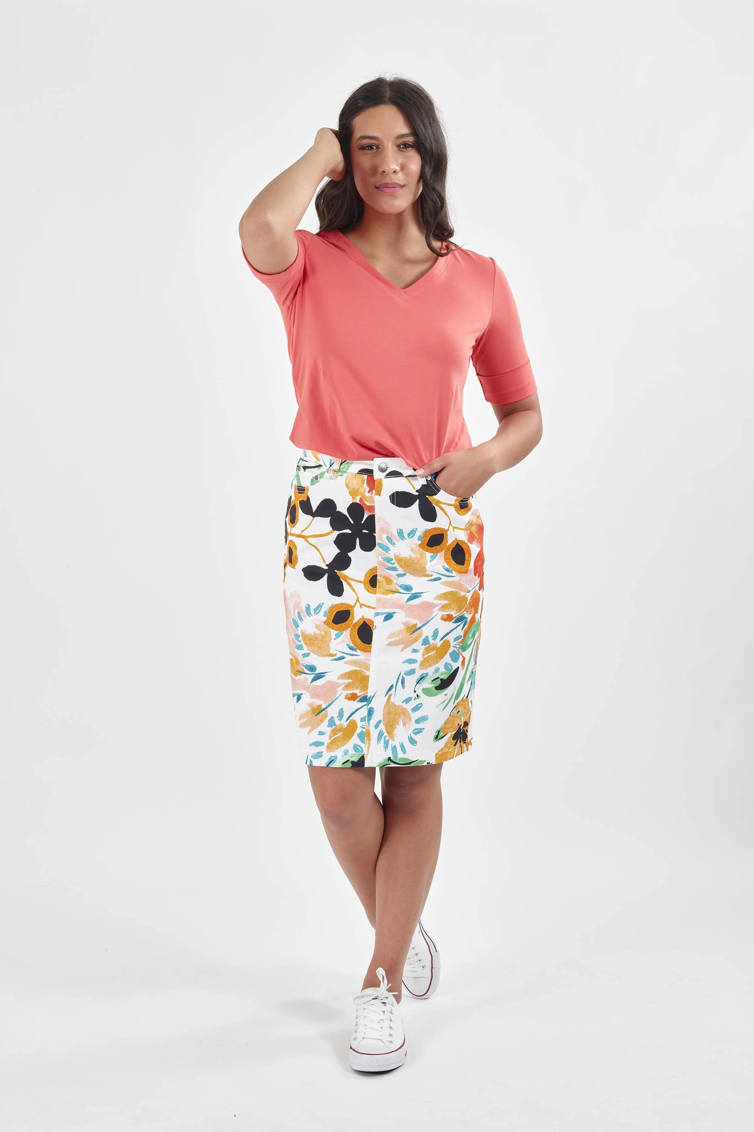 PRINTED LIGHTWEIGHT SKIRT