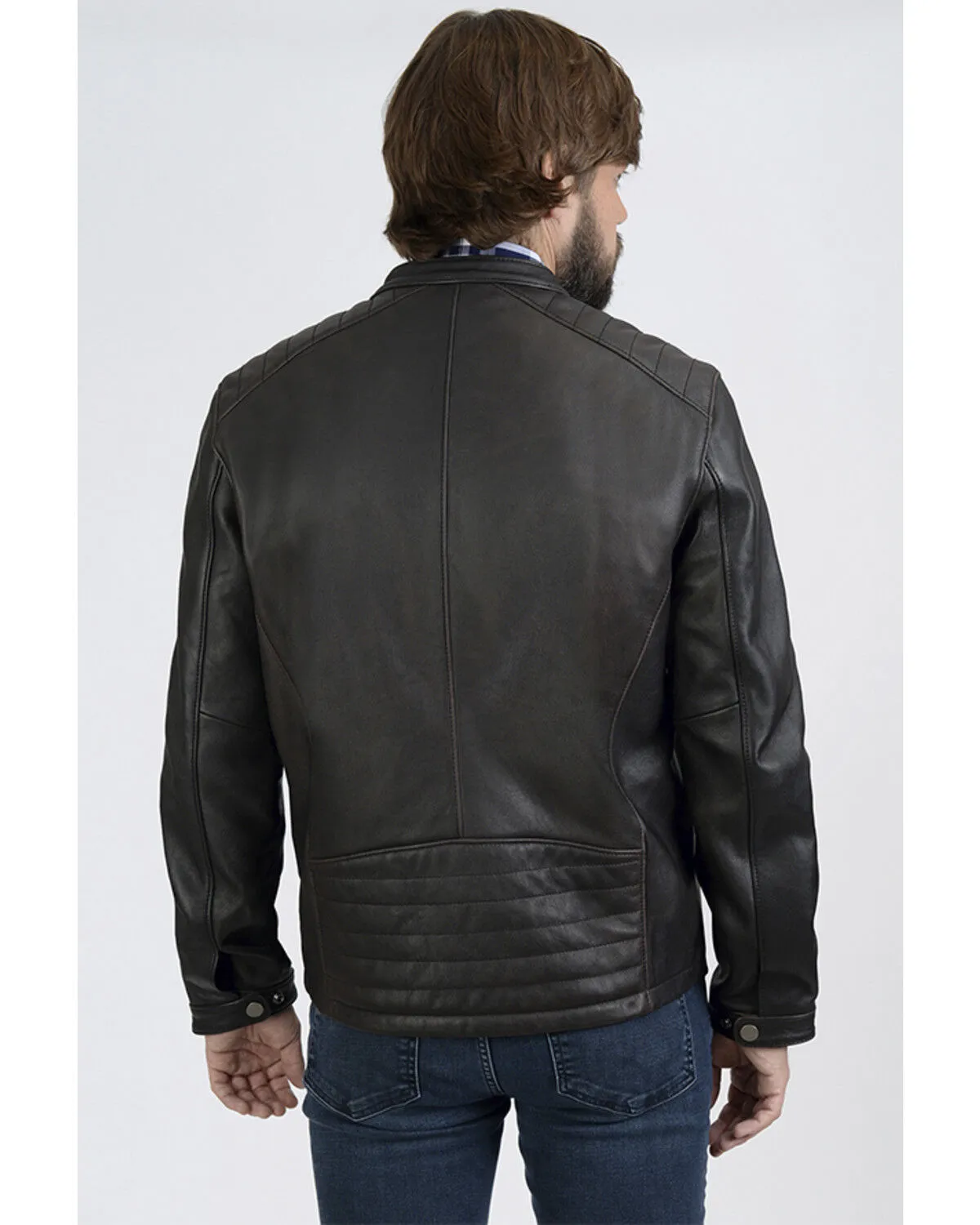 Product Name:  Frye Men's Racer Zip-Up Leather Jacket