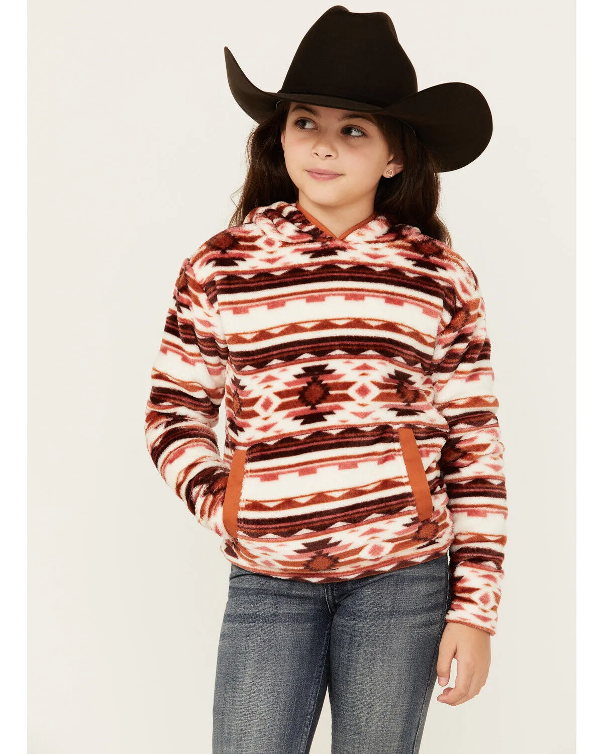 Product Name:  Shyanne Girls' Bailey Po Southwestern Print Polar Fleece Hoodie