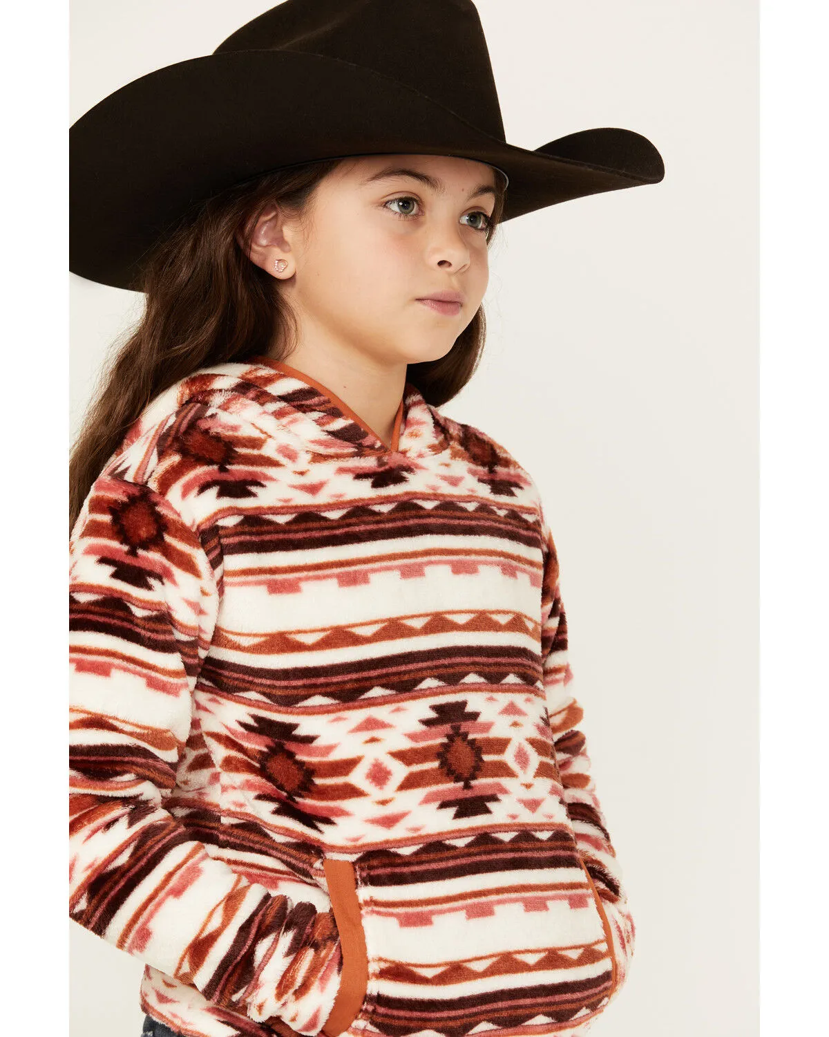 Product Name:  Shyanne Girls' Bailey Po Southwestern Print Polar Fleece Hoodie