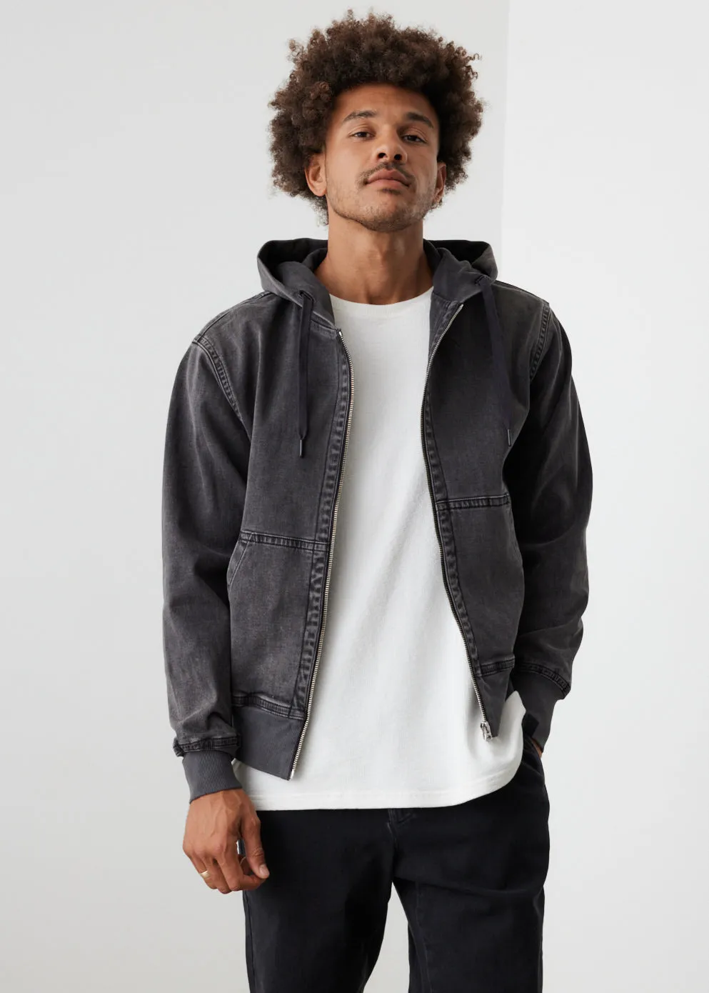 Rag & Bone -  Damon Zip-Hoodie In Loopback D - Jumper