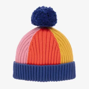 Rainbow Cotton Knit Pom-Pom Hat