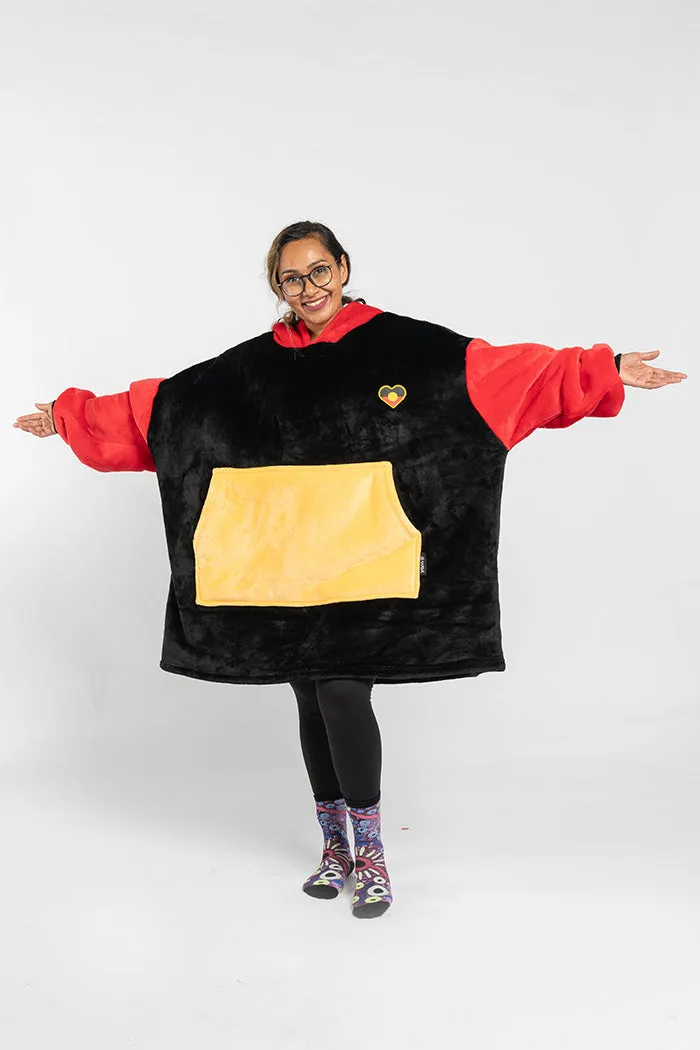 Raise The Flag Aboriginal Flag Oversized Hooded Blanket