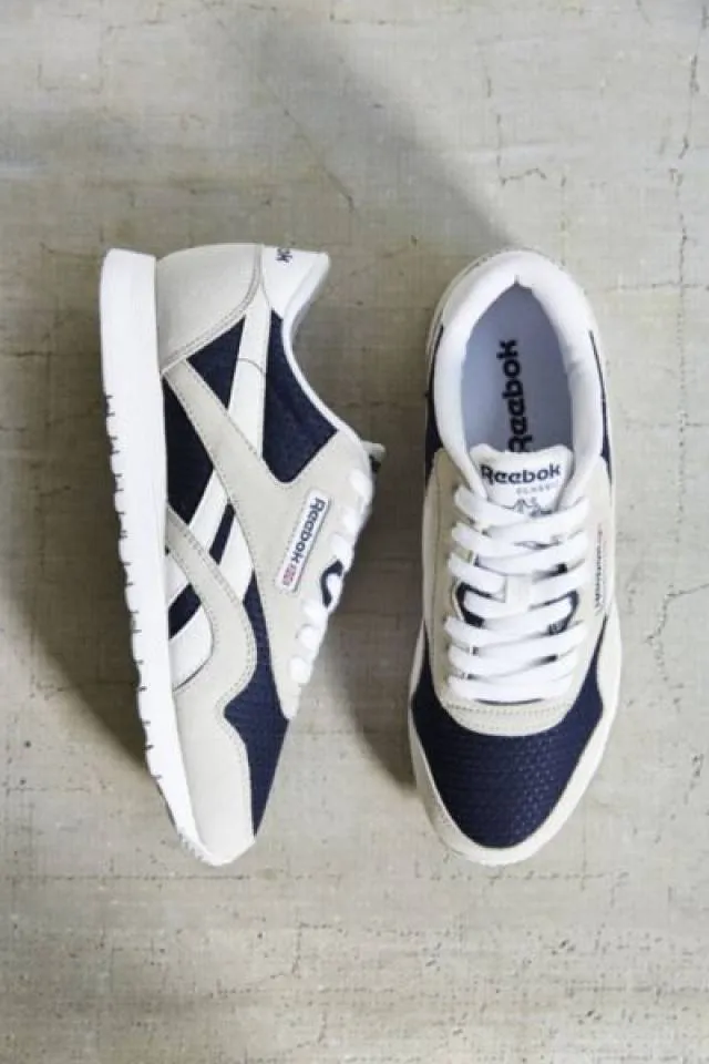 Reebok Classic Womens White Blue Gray Suede Rare Navy Grey