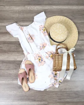 Reverse - Off the Shoulder Floral Romper