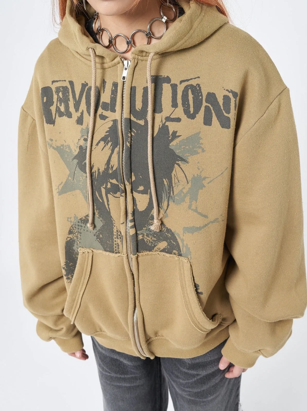 Revolution Oversized Zip Up Hoodie