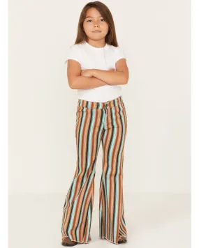 Rock & Roll Denim Girls' Serape Stripe Print Flare Jeans