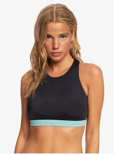 Roxy Fitness Anthracite Crop Bikini Top