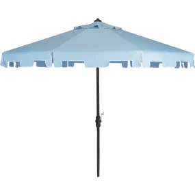 Safavieh UV-Resistant Zimmerman 9' Crank Push-Button Tilt Umbrella, Light Blue